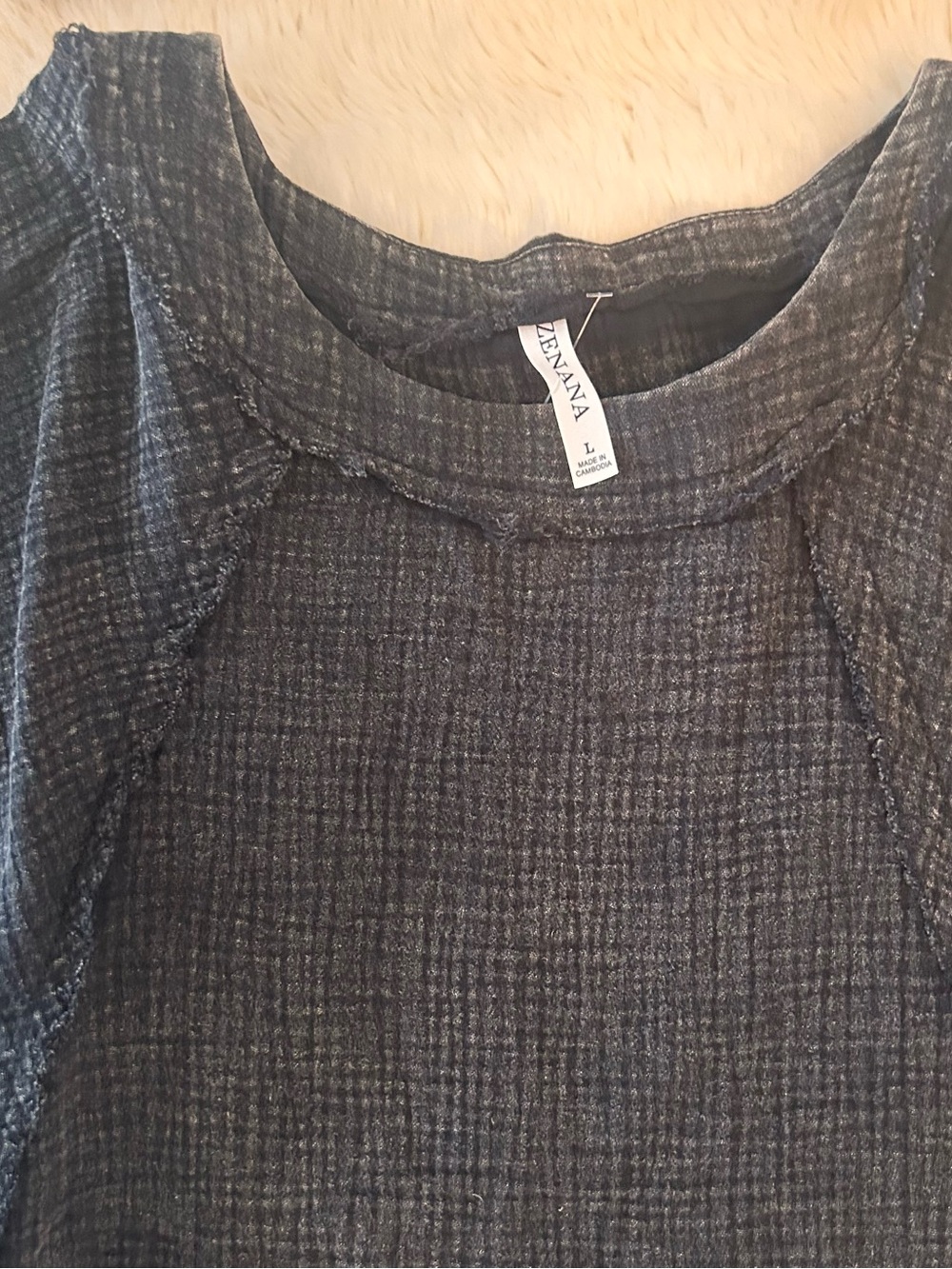 Zenana acid Wash Gauze Short Sleeve Top - Picture 1 of 5